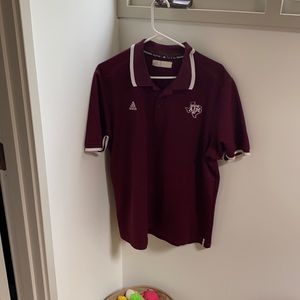 Maroon Adidas short sleeve polo - Texas A&M